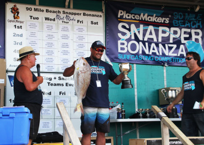 Troy Notton - Overall Heaviest Snapper Winner 2015.